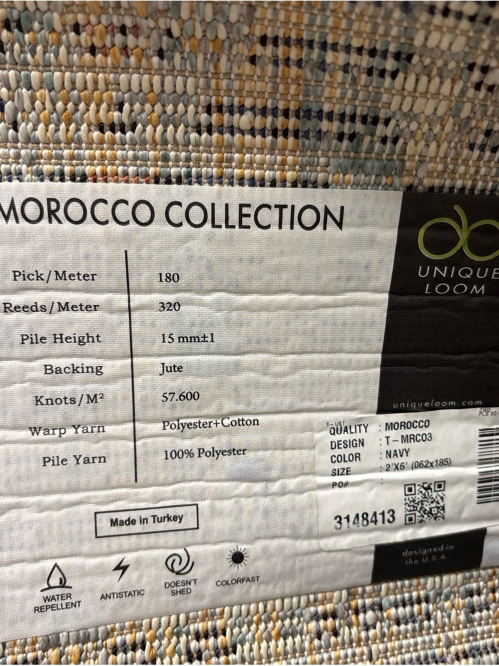 Morocco Collection Multicolor Rug Runner - Picture 4 of 4